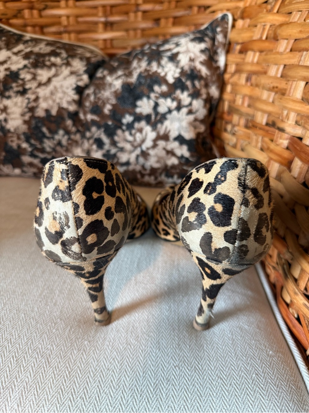 Calf Hair Leopard Print Pumps - Picture 2 of 3